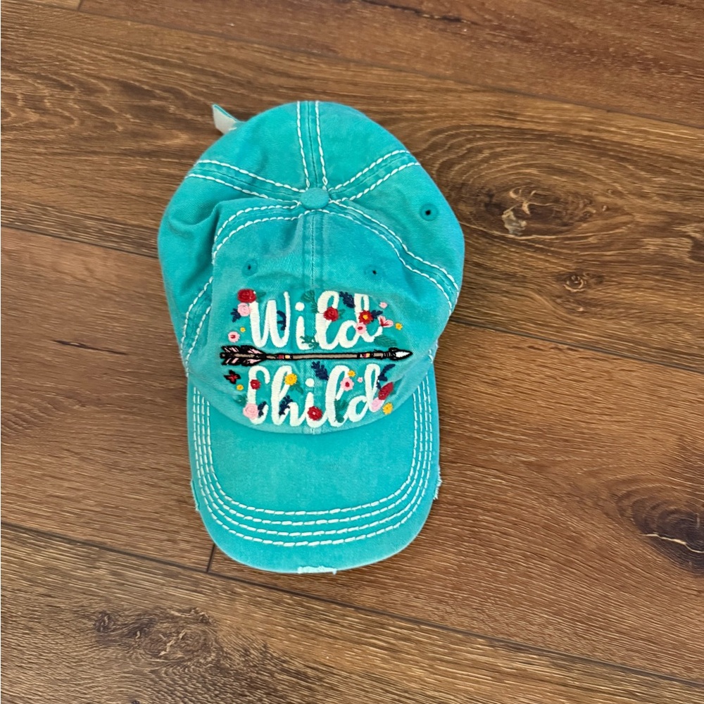 Teal 'Wild Child' Cap